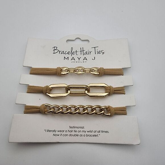NWT Maya J Set Of 3 Bracelet Hair Ties - Picture 2 of 4